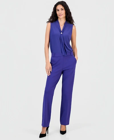 Kasper Women's Audrey Pull-On Compression Straight-Leg Pants