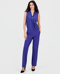 Kasper Women's Audrey Pull-On Compression Straight-Leg Pants