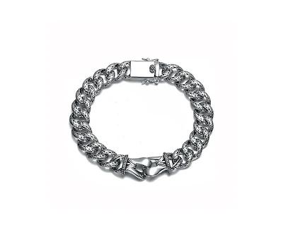 Rachel Glauber Unique Men's 14K Gold Plated Vine Enamel Detail Chain Bracelet