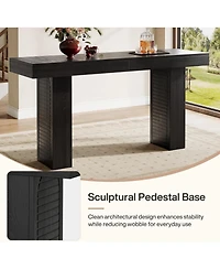 Tribesigns 70.9" Extra Long Bar Table, Counter Height Pub Table with Sturdy Pedestal Base, Modern Rustic Rectangular