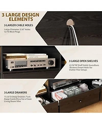 gaomon Tv Stand for Up to 80inch TVs, Entertainment Center with Triple Shield Defense and Oversized Drawer