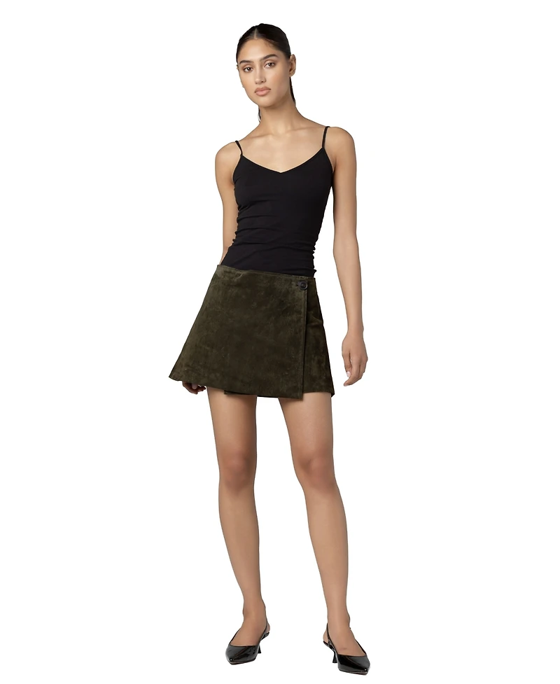 Blank Nyc Women's Spicy Herbs Leather A-Line Skirt