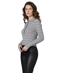 Blank Nyc Women's Second Date Knit Stripe Polo Top