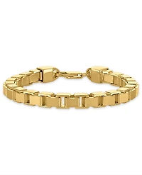 Men's Polished Box Chain Bracelet in 14k Gold Over Sterling Silver, Macy's Exclusive