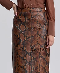 Avec Les Filles Women's Fitted Midi Skirt
