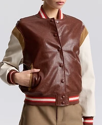 Avec Les Filles Women's Logo Varsity Colorblock Jacket