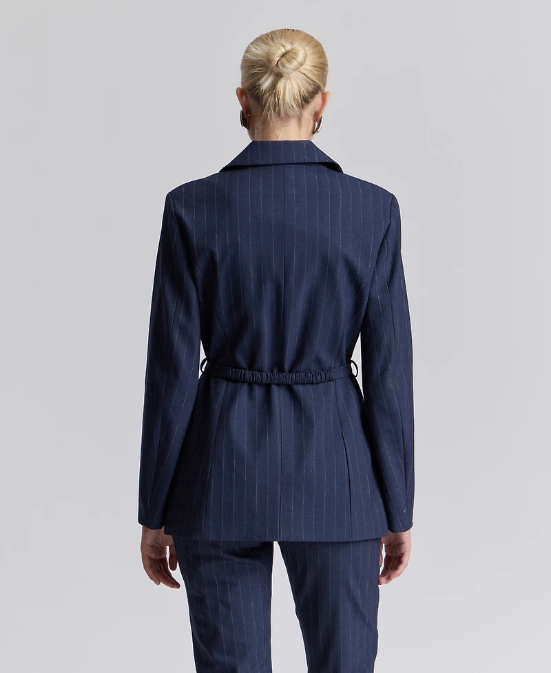 Avec Les Filles Women's Spread Collar Belted Blazer