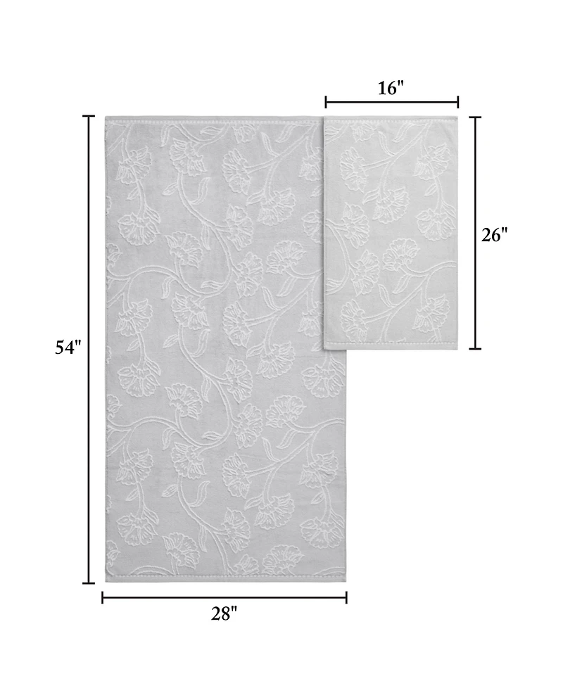 Jessica Simpson Floral Fan Cotton 4-Piece Bath Towels Set