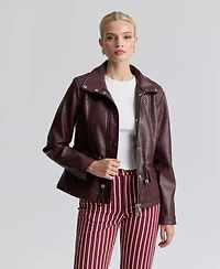 Avec Les Filles Women's Textured Mock Neck Jacket