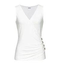 Lascana Women's Side Button Wrap Look Top