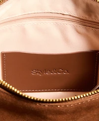 Style & Co Floral Embroidered Double-Compartment Crossbody Bag, Macy's Exclusive