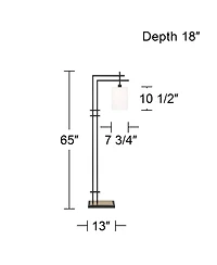 Possini Euro Design Torrance Modern Industrial 65" Tall Downbridge Arc Floor Lamp Matte Warm Frosted Glass Shade for Living Room