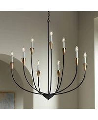 Possini Euro Design Vanelti Chandelier 37" Wide Modern 9-Light Candelabra Fixture for Dining Room House Foyer Kitchen
