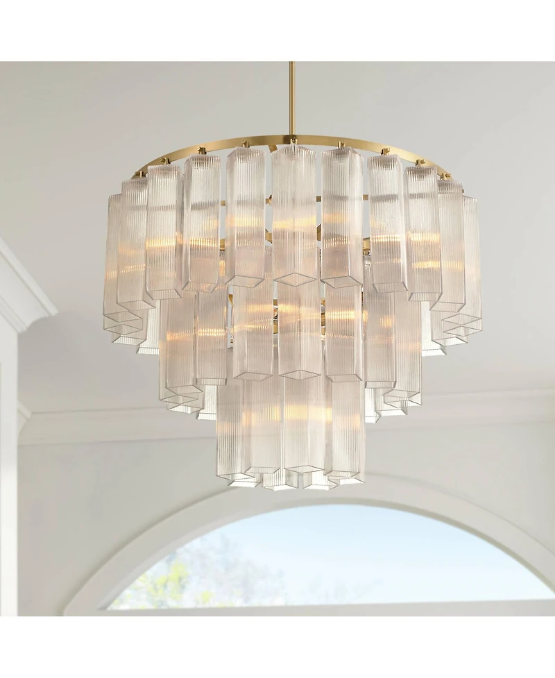 Possini Euro Design Marcie 31" Wide Soft 3-Tier Chandelier