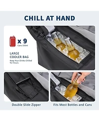 Mooncool Padded Camping Chair Portable Heavy Duty Arm Chairs with Side Pockets Cup Holder