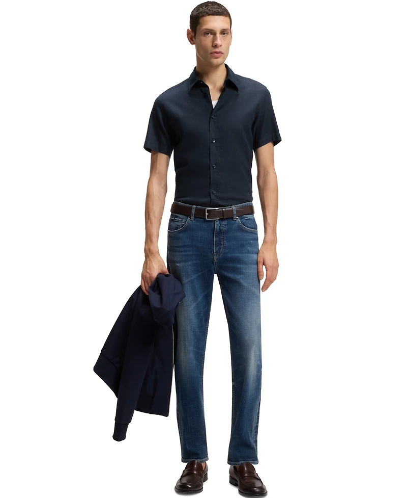 Boss by Hugo Men's Stretch Linen Slim-Fit Shirt