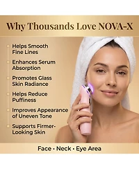 GLO24K Nova-x Advanced Led Beauty Device, 7 Color Red Light Therapy for Firmer, Smoother, Glass-Like Skin on Face and Neck