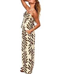 Cupshe Women's Leaf Print Keyhole Cami Top and Wide Leg Pants Matching Set