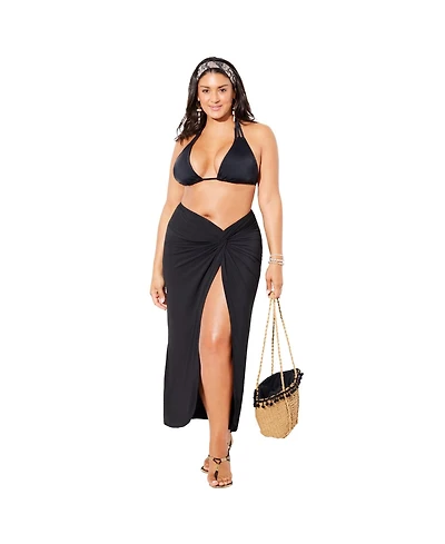 Swimsuits for All Women's Pack and Go Wrinkle-Resistant Sarong Skirt Cover Up