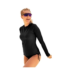Swimsuits for All Women's Chlorine Resistant Quick-Dry Long Sleeve Swim Rash Guard
