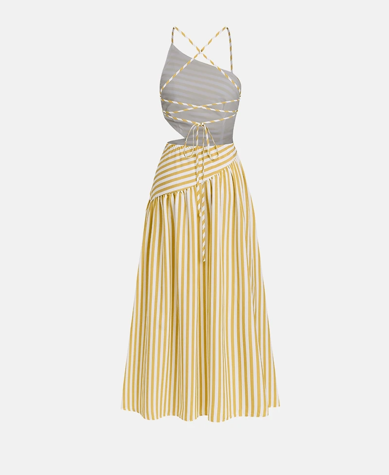 Cupshe Women's Good as Gold Striped Maxi Beach Dress
