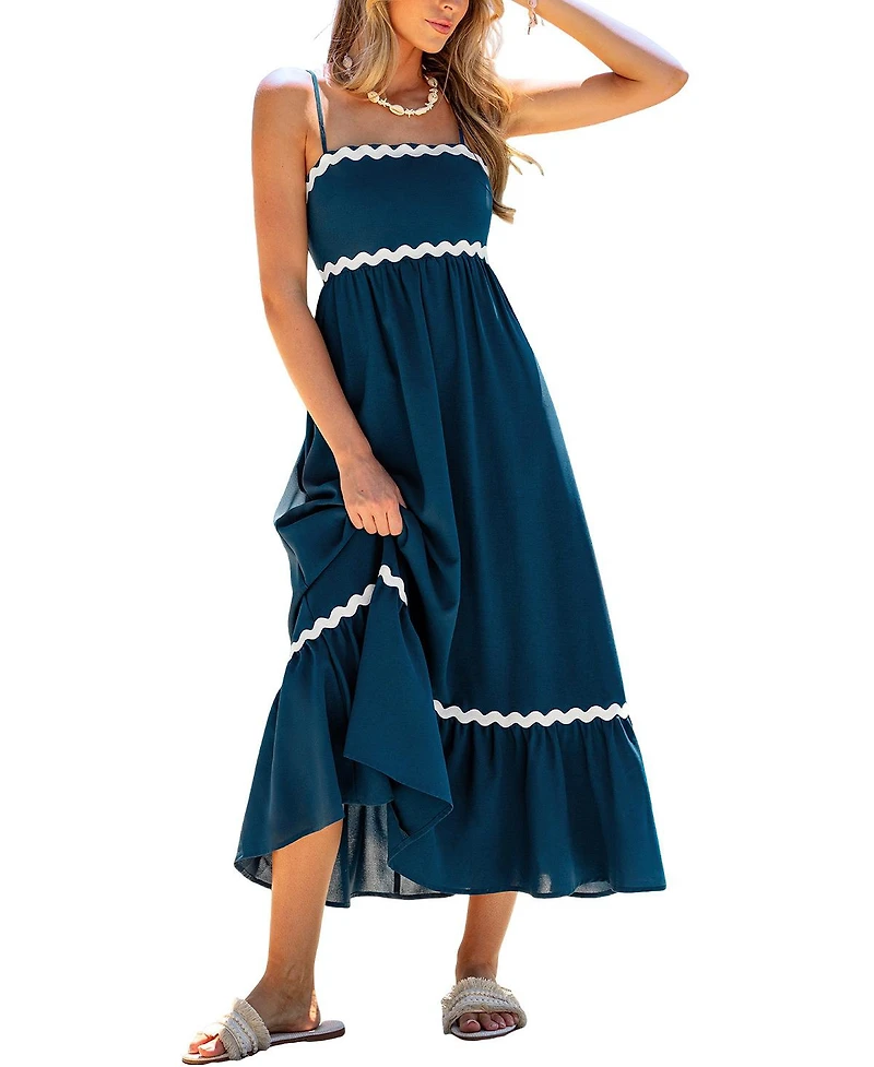 Cupshe Women's Weekend Away Blue Maxi Beach Dress