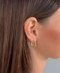 Adornia Gold Set of 3 Rectangle Hoop Earrings