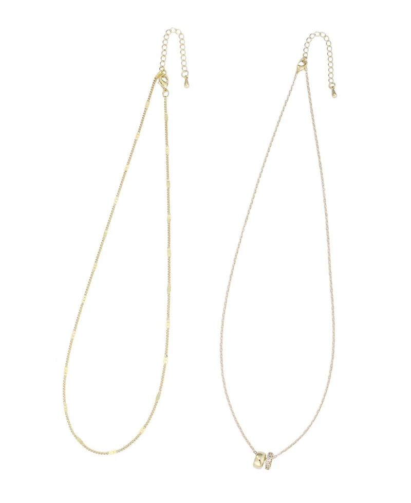 Adornia 14k Gold-Plated Set of 2 Necklace