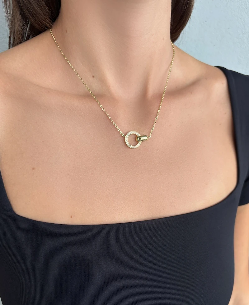 Adornia Gold Cubic Zirconia Rings Necklace