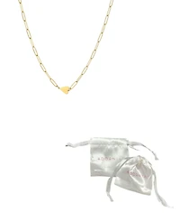 Adornia Tarnish Resistant Gold Sideways Heart Paperclip Chain Necklace