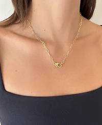 Adornia Gold Heart Lock Paperclip Chain Necklace