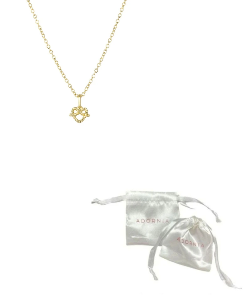 Adornia Gold Pretzel Heart Necklace