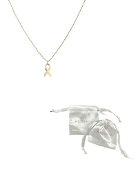 Adornia Gold Hope Ribbon Survivor Necklace