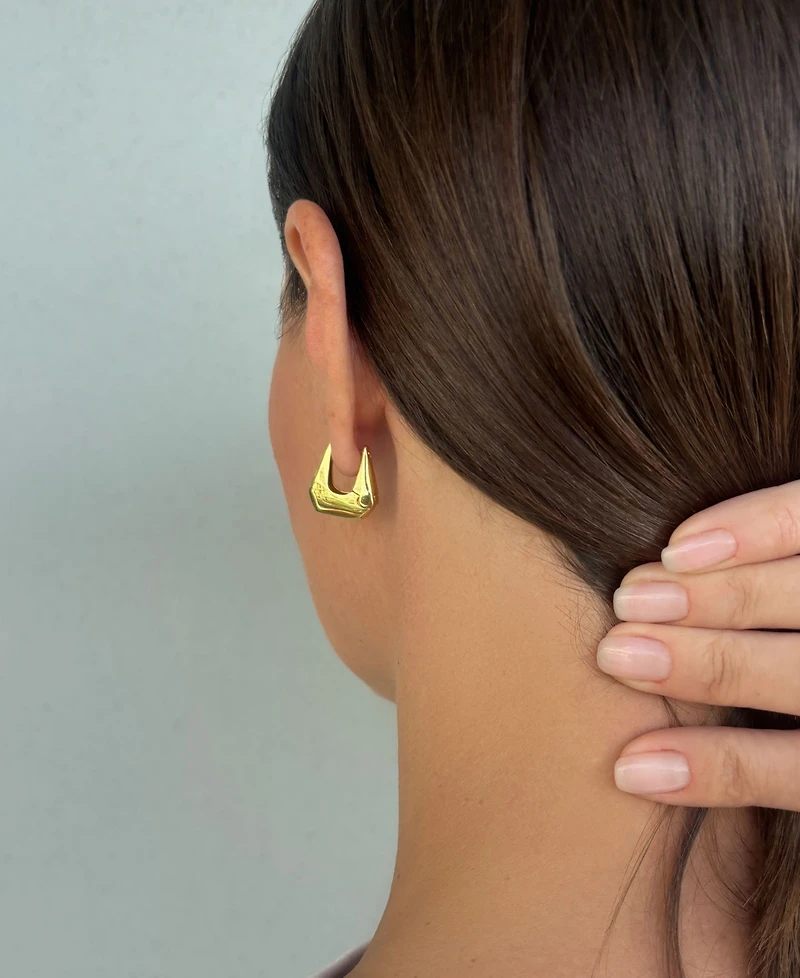 Adornia Gold Nouveau Purse Hoop Earrings