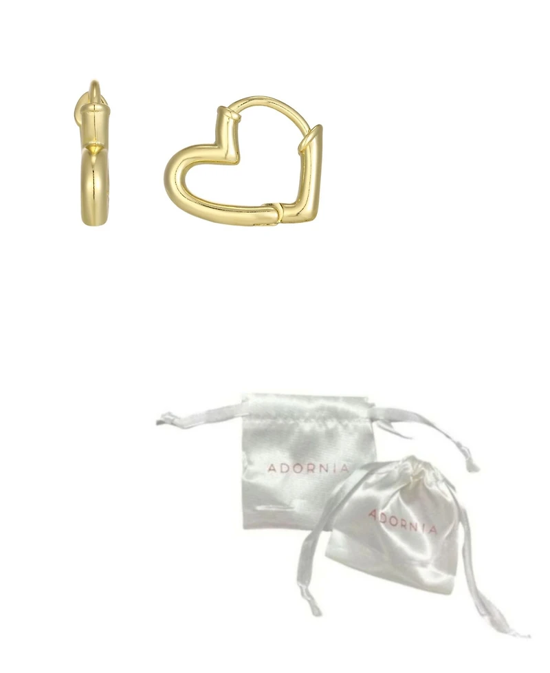 Adornia Gold-Plated Heart Hoop Earrings