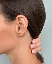Adornia Tarnish Resistant Gold Wrap Around Chain and Bar Stud Earring Set
