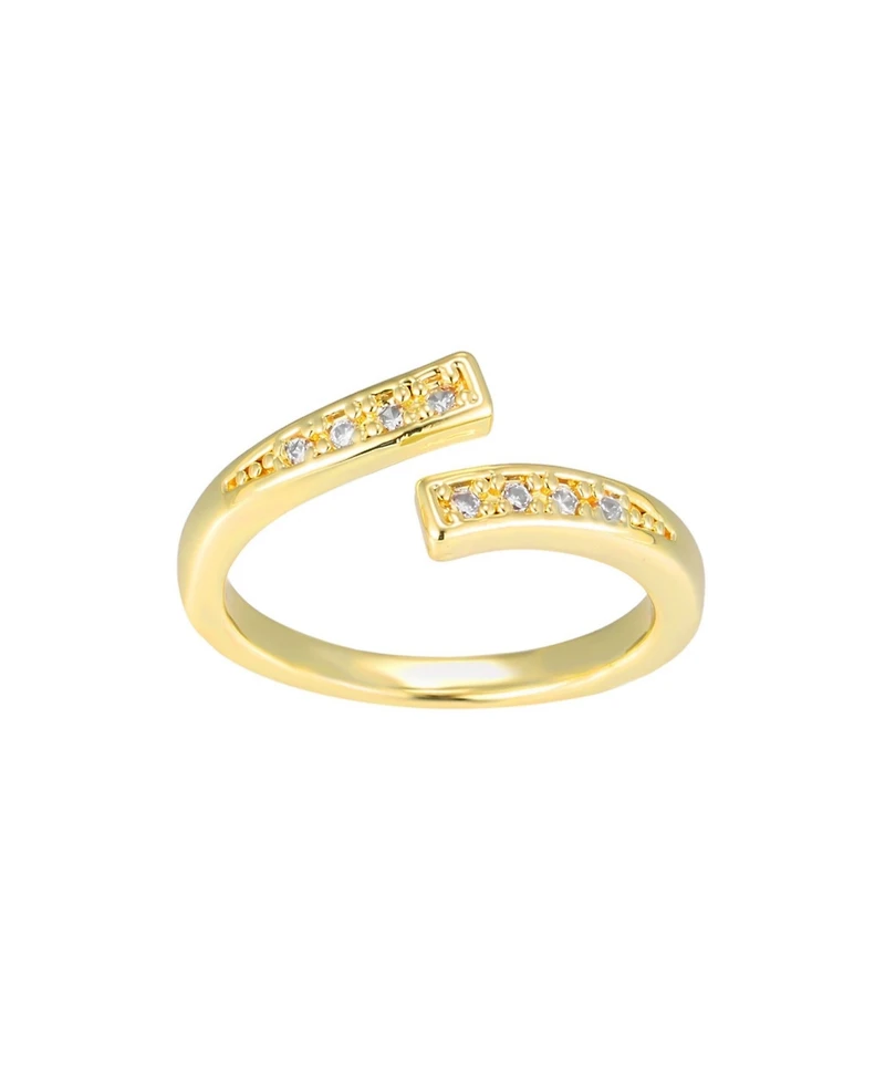 Adornia Gold Cubic Zirconia Floating Bands Open Adjustable Toe Ring