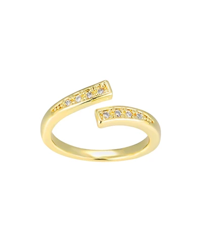 Adornia Gold Cubic Zirconia Floating Bands Open Adjustable Toe Ring