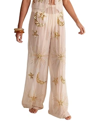 Nasty Gal Women's Moon and Star Wide Leg Beach Trouser