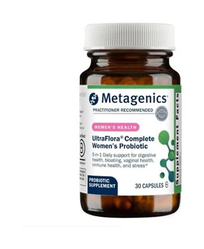 Metagenics Ultraflora Complete Womens Probiotic Shelf Stable 5 In 1 Multi Benefit Formula For Digestive Immune Vaginal Urogenital 30 Capsules