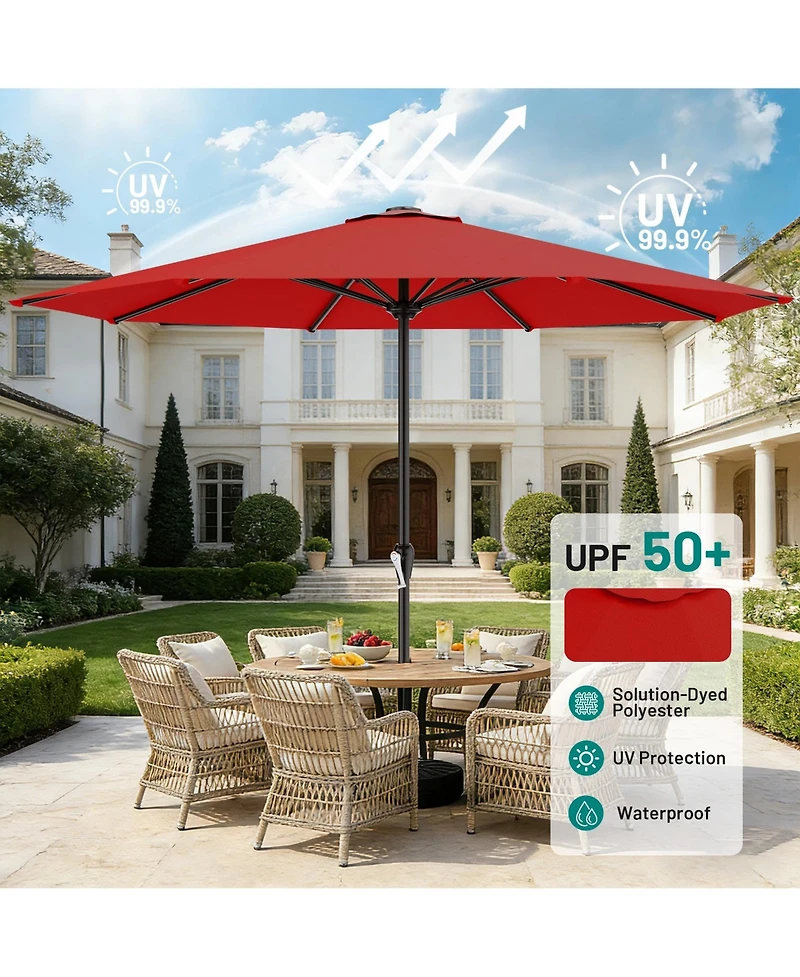 Gnuadz 12Feet Patio Umbrella Push Tilt Crank 8 Ribs Outdoor Table Garden Pool