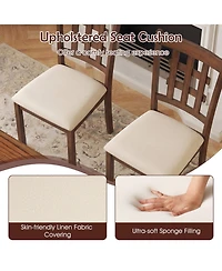 Slickblue Set of 2 Wood Kitchen Chairs with Faux Leather Upholstered Seats