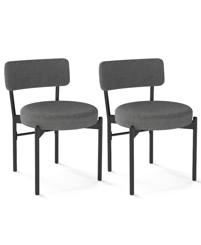 Slickblue Set of 2 Dining Chairs with Curved Backrest and Cushioned Seat