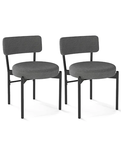 Slickblue Set of 2 Dining Chairs with Curved Backrest and Cushioned Seat