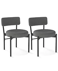 Slickblue Set of 2 Dining Chairs with Curved Backrest and Cushioned Seat