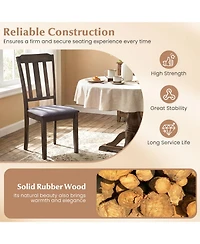 Slickblue Rubber Wood Dining Chairs Set of 2 with Ergonomic Backrest