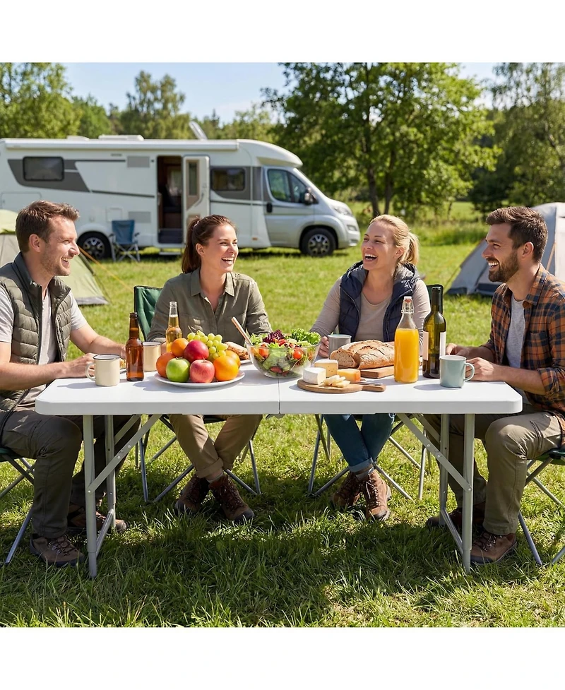 gaomon 4feet Outdoor Portable Hdpe Folding Table with Carrying Handle for Picnic Camping Party Indoor and Outdoor Use