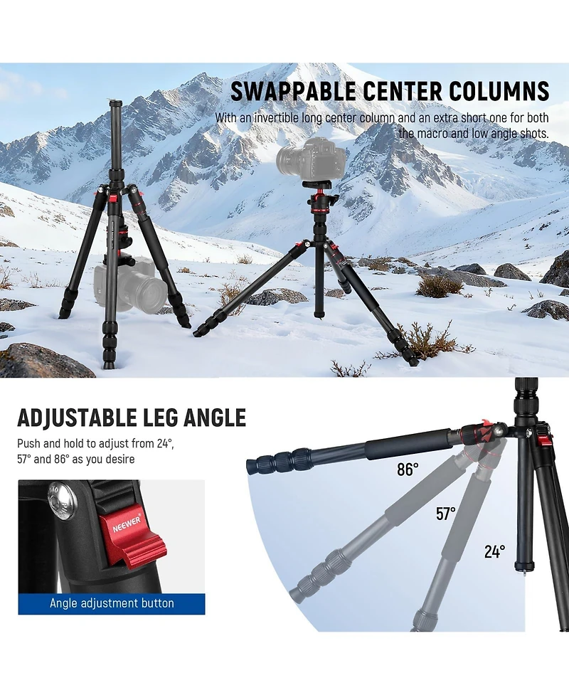 Neewer TP17B Camera Tripod with 13.2 lbs for select iPhone models