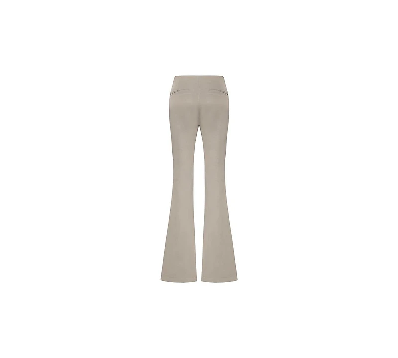 Pcfg Women's Linen-Blend Shiny Woven Flare-Leg Pants