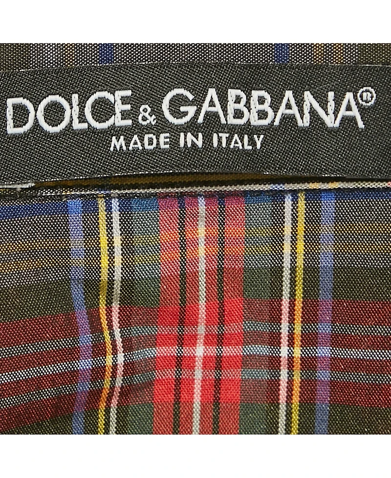 Pre-Owned Dolce & Gabbana Plaid Cotton Pearl Snap Button Detail Sleeveless Shirt